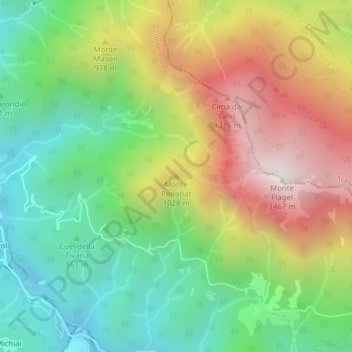 Monte Penotiat topographic map, elevation, terrain