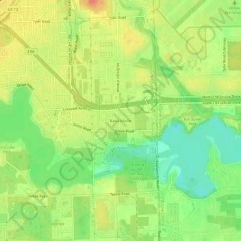 Rawsonville topographic map, elevation, terrain