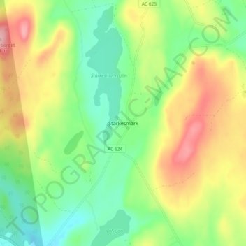 Stärkesmark topographic map, elevation, terrain