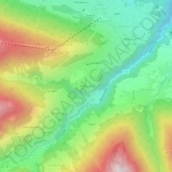 Wildgrube topographic map, elevation, terrain