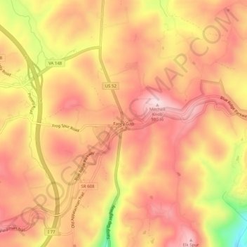 Fancy Gap topographic map, elevation, terrain