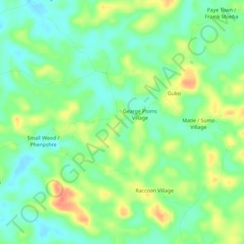 Yeah topographic map, elevation, terrain