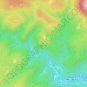la Hoube topographic map, elevation, terrain