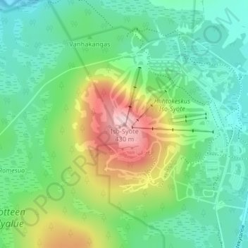 Iso-Syöte topographic map, elevation, terrain