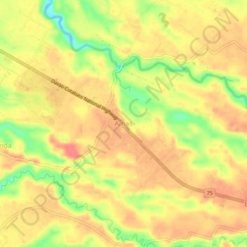 Amas topographic map, elevation, terrain