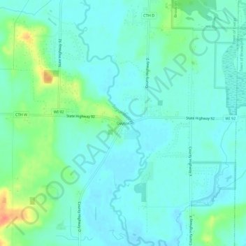 Dayton topographic map, elevation, terrain