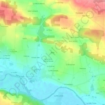 Véret topographic map, elevation, terrain