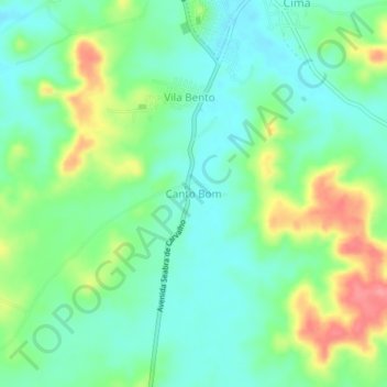 Canto Bom topographic map, elevation, terrain