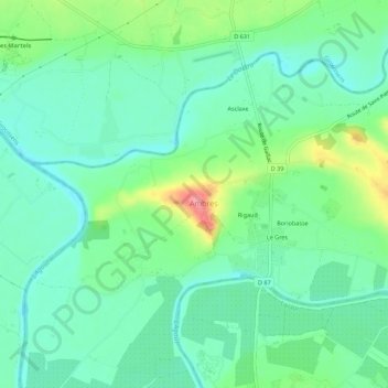 La Grange topographic map, elevation, terrain