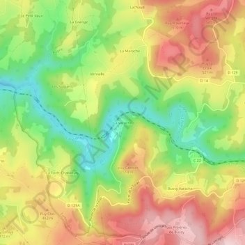 La Varache topographic map, elevation, terrain