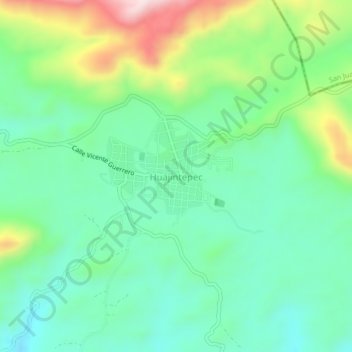 Huajintepec topographic map, elevation, terrain