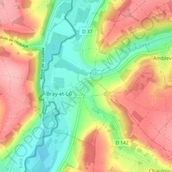 Saint-Louis topographic map, elevation, terrain