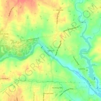 Glencoe topographic map, elevation, terrain