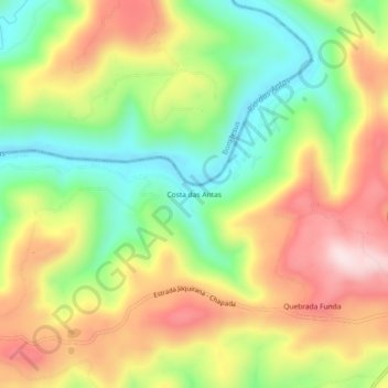 Costa das Antas topographic map, elevation, terrain