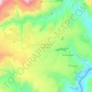 Village group Malealea topographic map, elevation, terrain
