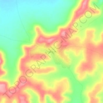 Ogbaulu topographic map, elevation, terrain