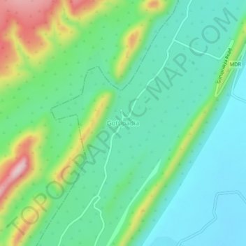 Gottipadia topographic map, elevation, terrain