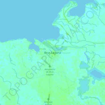 Brus Laguna topographic map, elevation, terrain
