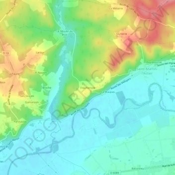 Fraicherode topographic map, elevation, terrain
