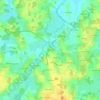 Malmont topographic map, elevation, terrain