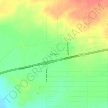 Sun Valley topographic map, elevation, terrain