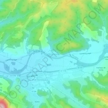 Bonrepaux topographic map, elevation, terrain