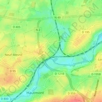 Montplaisir topographic map, elevation, terrain