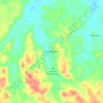 Campo Capote topographic map, elevation, terrain
