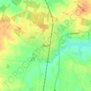 Ølgod topographic map, elevation, terrain