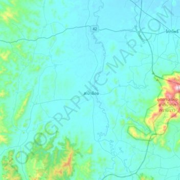 Tha Phraya topographic map, elevation, terrain