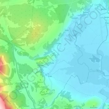 Civljane topographic map, elevation, terrain