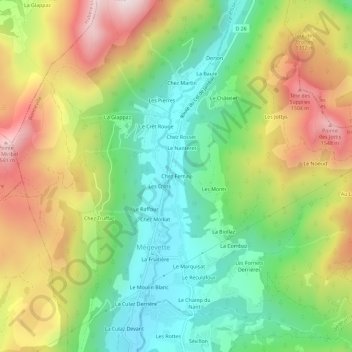 Chez Fernay topographic map, elevation, terrain