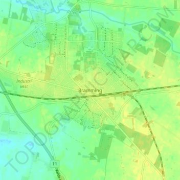Bramming topographic map, elevation, terrain