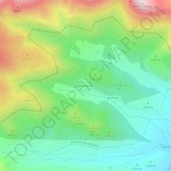 Navandrinal topographic map, elevation, terrain