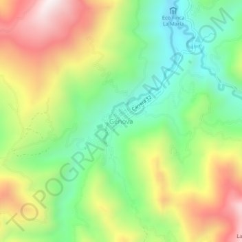 Génova topographic map, elevation, terrain