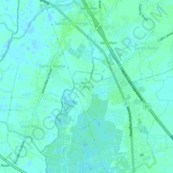 Paligui topographic map, elevation, terrain