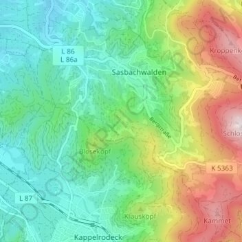 Auf der Eck topographic map, elevation, terrain