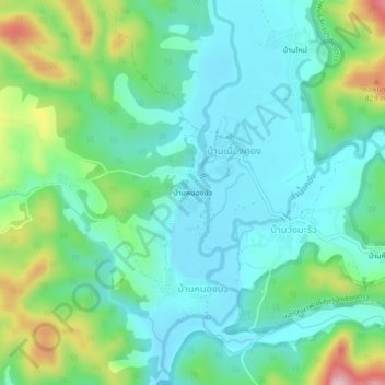 Ban Rong Kum topographic map, elevation, terrain