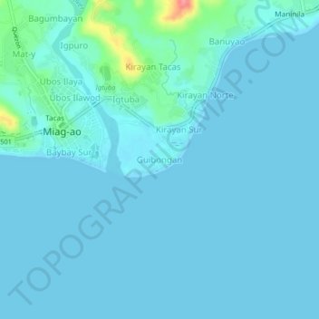 Guibongan topographic map, elevation, terrain