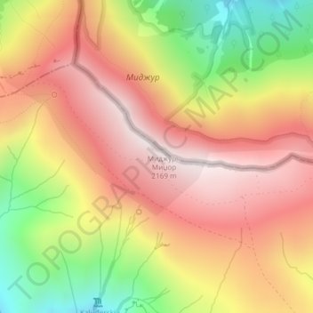 Stara planina topographic map, elevation, terrain