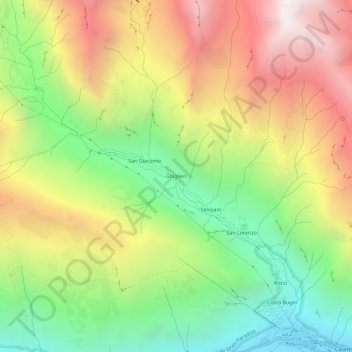 Ghiglieri topographic map, elevation, terrain