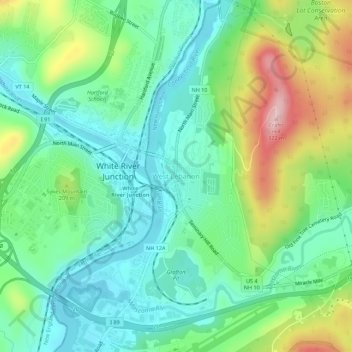 West Lebanon topographic map, elevation, terrain