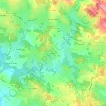 Mante topographic map, elevation, terrain