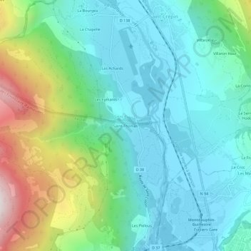 Saint-Thomas topographic map, elevation, terrain