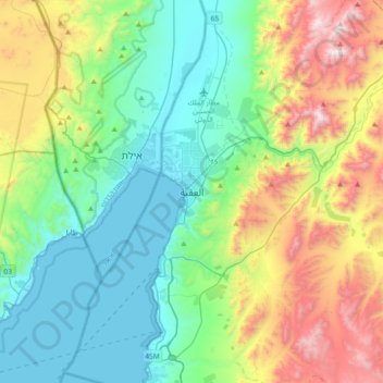 Aqaba topographic map, elevation, terrain
