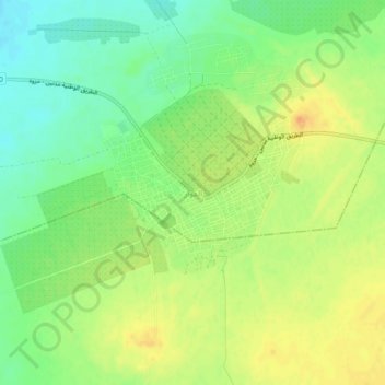 El Faouar topographic map, elevation, terrain