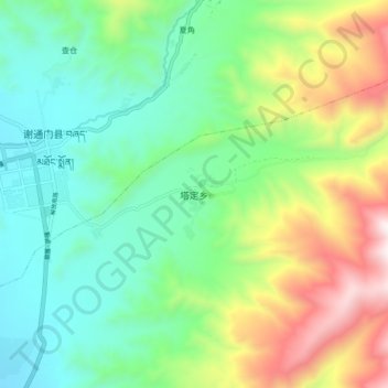 Tading topographic map, elevation, terrain