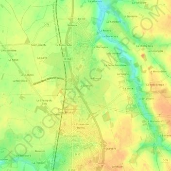 La Grange topographic map, elevation, terrain