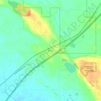 Kinross topographic map, elevation, terrain