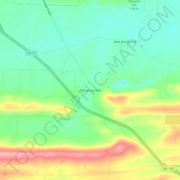 Old Jenny Lind topographic map, elevation, terrain